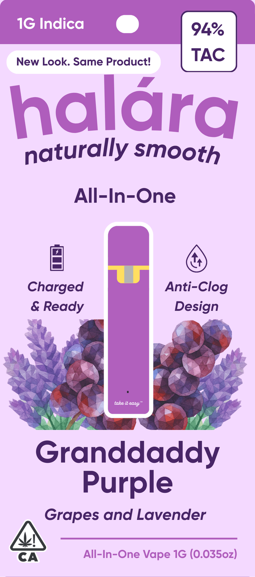 Halara Granddaddy Purple All-in-One packaging