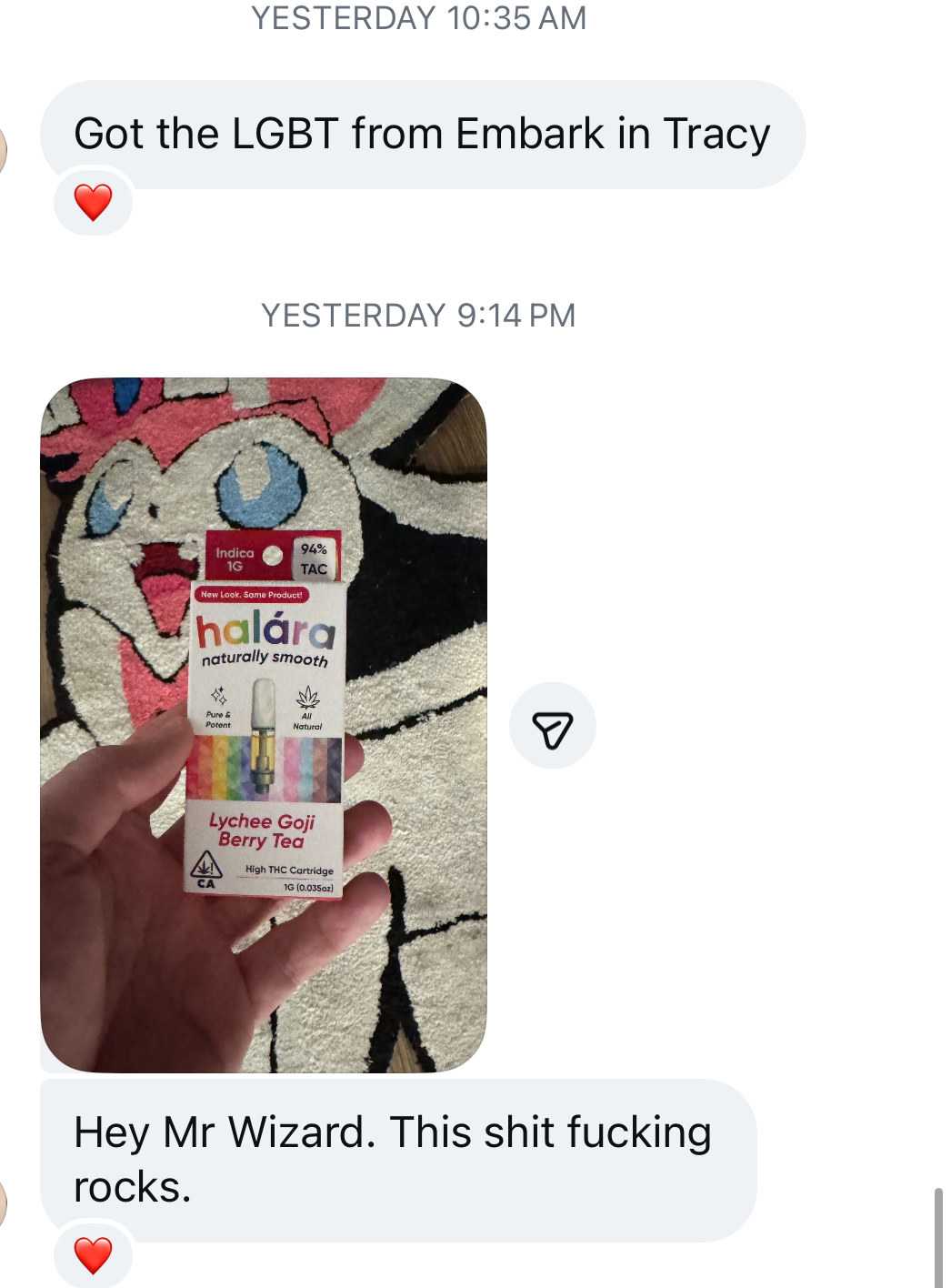 Halára customer photo — lychee goji berry tea
