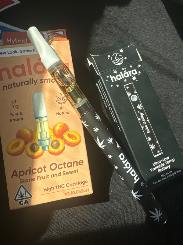 Halára customer photo — apricot octane