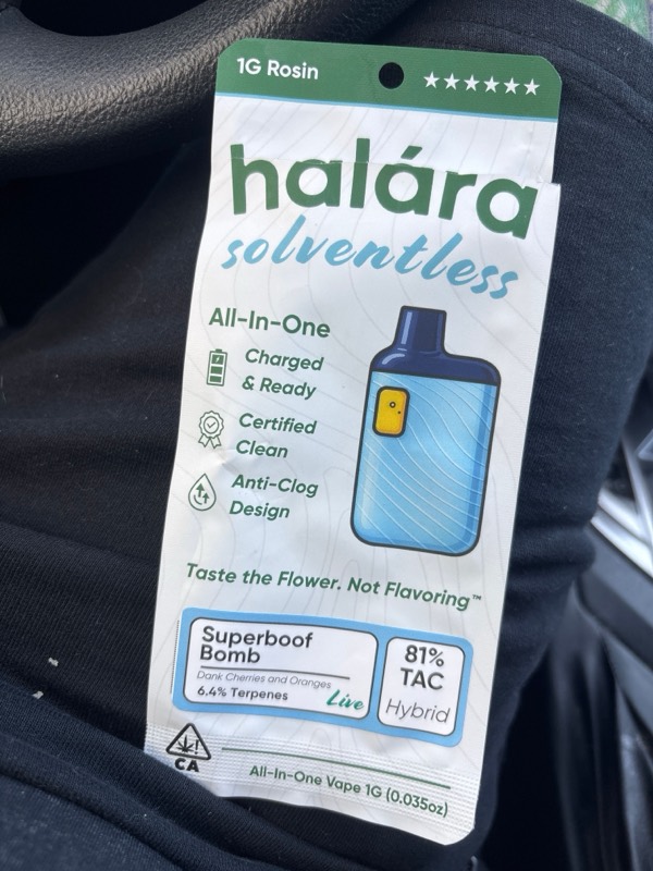 Halára customer photo — superboof bomb